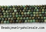 CNT410 15.5 inches 6mm round natural turquoise beads wholesale