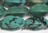 CNT513 15.5 inches 8*15mm twisted rice turquoise gemstone beads