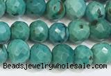 CNT533 15.5 inches 6mm faceted round turquoise gemstone beads