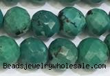 CNT534 15.5 inches 8mm faceted round turquoise gemstone beads