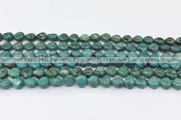 CNT546 15.5 inches 8mm triangle turquoise gemstone beads