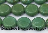 CNT562 15.5 inches 10mm flat round turquoise gemstone beads