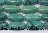 CNT563 15.5 inches 6*12mm oval turquoise gemstone beads