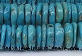 CNT570 15.5 inches 2.5*10mm - 4*10mm disk turquoise gemstone beads