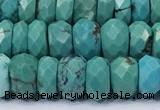 CNT576 15.5 inches 4*9mm - 6*10mm faceted rondelle turquoise gemstone beads