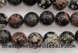 COB153 15.5 inches 12mm round snowflake obsidian beads