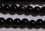 COB21 15.5 inches 4mm round black obsidian beads wholesale