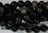 COB253 15.5 inches 8mm round golden obsidian beads wholesale