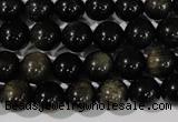 COB254 15.5 inches 10mm round golden obsidian beads wholesale