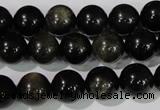 COB255 15.5 inches 12mm round golden obsidian beads wholesale