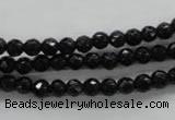 COB351 15.5 inches 5mm faceted round black obsidian beads