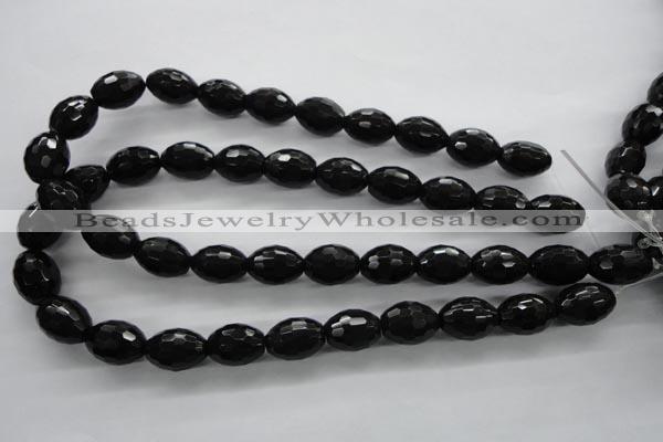 COB375 15.5 inches 13*18mm faceted rice black obsidian beads