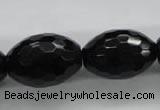 COB377 15.5 inches 18*25mm faceted rice black obsidian beads