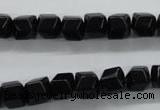 COB388 15.5 inches 8*8mm faceted cube black obsidian beads