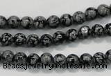 COB51 15.5 inches 6mm round Chinese snowflake obsidian beads