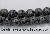 COB52 15.5 inches 8mm round Chinese snowflake obsidian beads