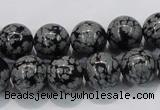 COB53 15.5 inches 12mm round Chinese snowflake obsidian beads