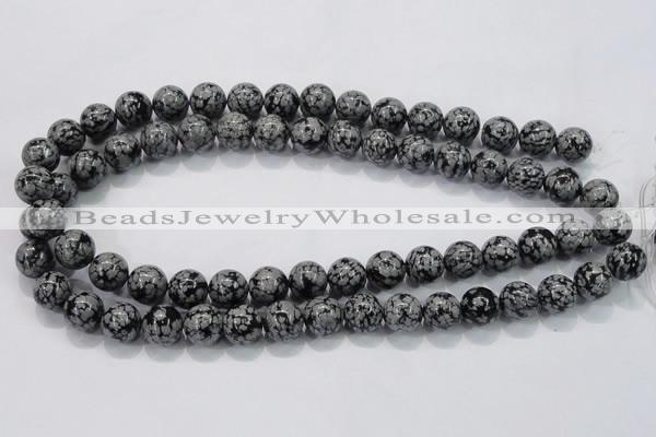 COB53 15.5 inches 12mm round Chinese snowflake obsidian beads