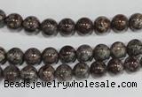 COB551 15.5 inches 6mm round red snowflake obsidian beads wholesale