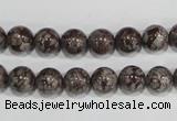 COB552 15.5 inches 8mm round red snowflake obsidian beads wholesale