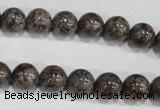 COB553 15.5 inches 10mm round red snowflake obsidian beads wholesale