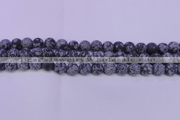 COB562 15.5 inches 8mm round matte snowflake obsidian beads