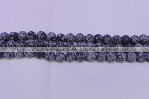 COB563 15.5 inches 10mm round matte snowflake obsidian beads