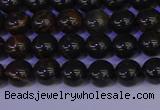 COB650 15.5 inches 4mm round gold black obsidian beads wholesale