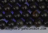 COB651 15.5 inches 6mm round gold black obsidian beads wholesale