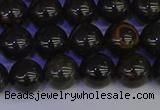COB652 15.5 inches 8mm round gold black obsidian beads wholesale