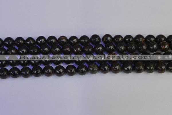 COB653 15.5 inches 10mm round gold black obsidian beads wholesale