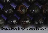 COB654 15.5 inches 12mm round gold black obsidian beads wholesale