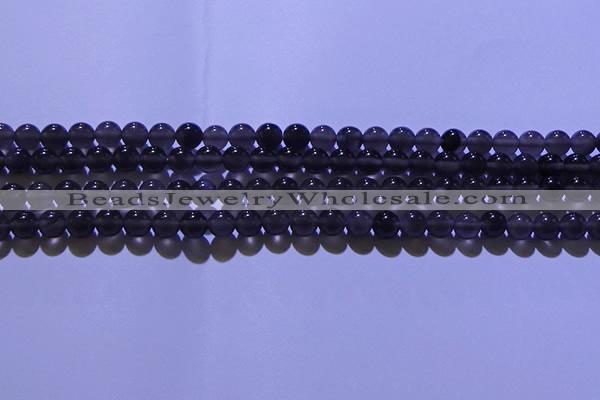 COB701 15.5 inches 6mm round ice black obsidian beads wholesale