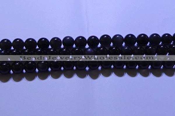 COB703 15.5 inches 10mm round ice black obsidian beads wholesale