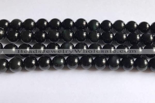 COB723 15.5 inches 10mm round black obsidian gemstone beads