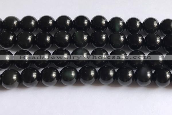 COB725 15.5 inches 14mm round black obsidian gemstone beads