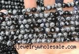 COB759 15.5 inches 6mm round snowflake obsidian beads wholesale