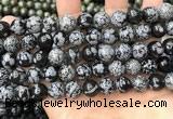 COB762 15.5 inches 12mm round snowflake obsidian beads wholesale