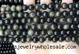 COB767 15.5 inches 8mm round golden obsidian beads wholesale