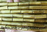 COBS12 15 inches 8*22mm tube golden coral beads wholesale COBS12 15 inches 8*22mm tube golden coral beads wholesale