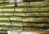 COBS14 15 inches 10*25mm tube golden coral beads wholesale COBS14 15 inches 10*25mm tube golden coral beads wholesale