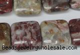 COJ216 15.5 inches 20*20mm square blood stone beads wholesale