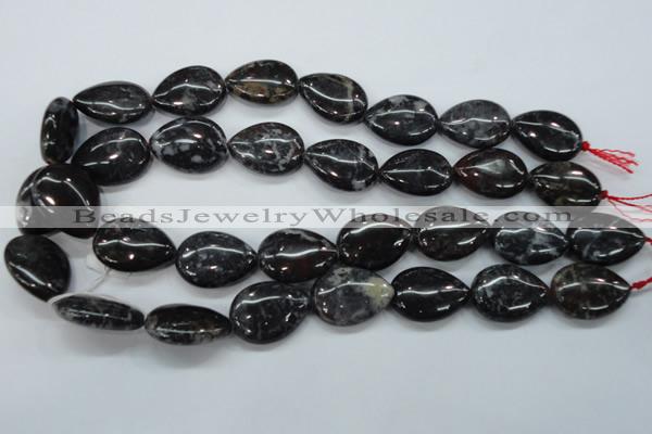 COJ30 15.5 inches 18*25mm flat teardrop blood jasper gemstone beads