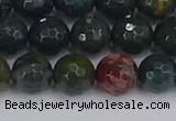 COJ312 15.5 inches 8mm faceted round Indian bloodstone beads