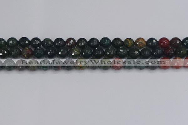 COJ312 15.5 inches 8mm faceted round Indian bloodstone beads