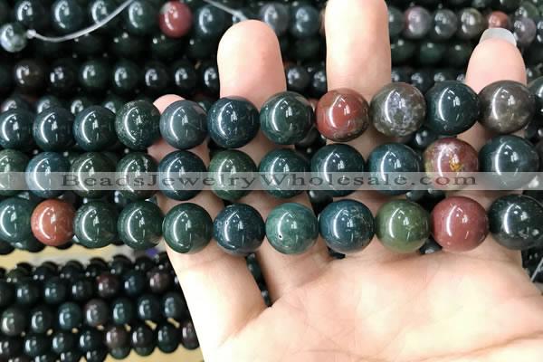 COJ334 15.5 inches 12mm round Indian bloodstone beads wholesale