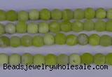 COJ400 15.5 inches 4mm round matte olive jade beads wholesale