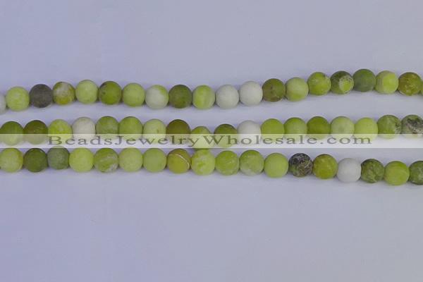 COJ403 15.5 inches 10mm round matte olive jade beads wholesale