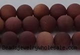 COJ472 15.5 inches 8mm round matte African blood jasper beads