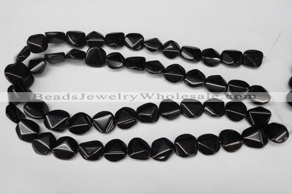 CON100 15.5 inches 16mm cut coin black onyx gemstone beads